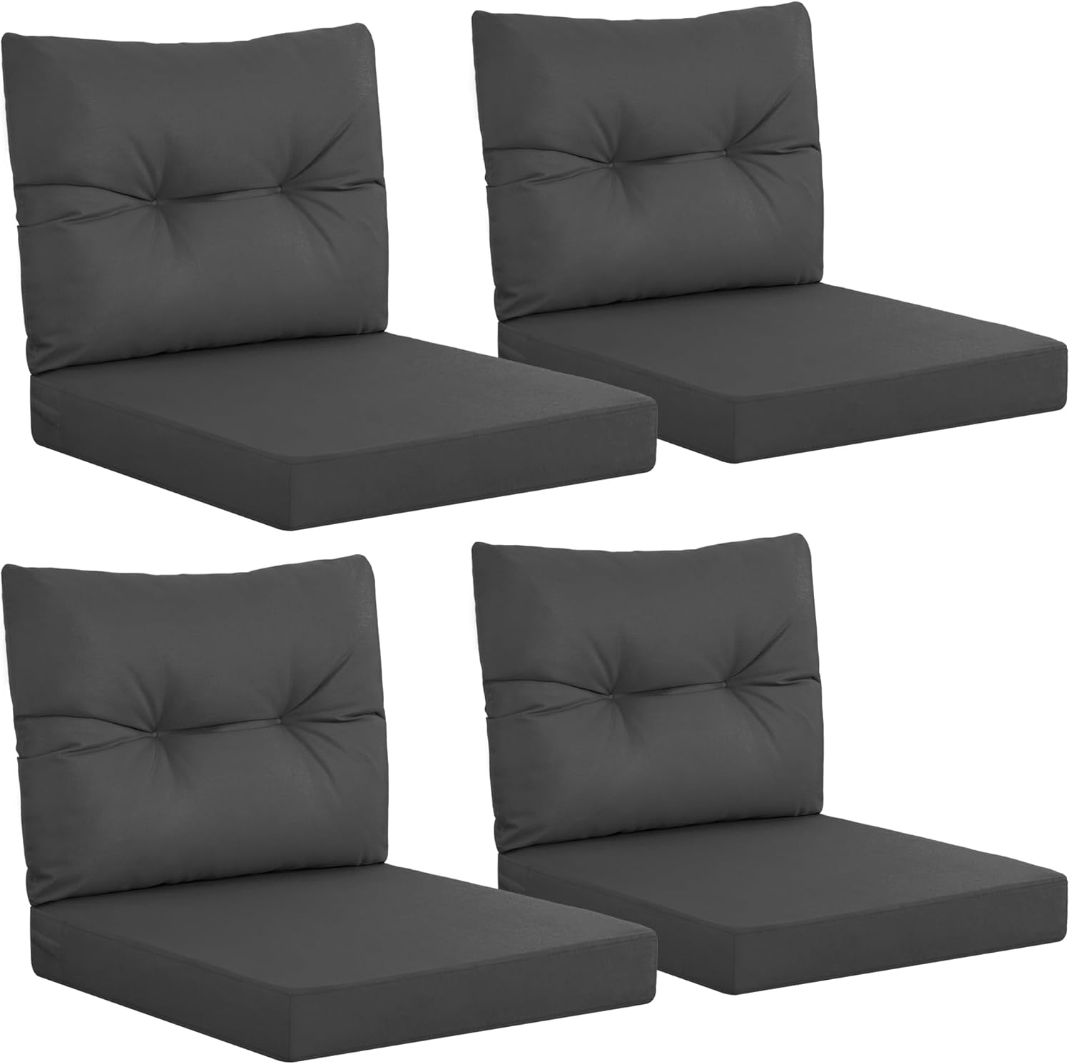 Zestaw 4 szaro-szarych podusze – Outdoor Furniture Cushions 24 X 24 recenzja i cena