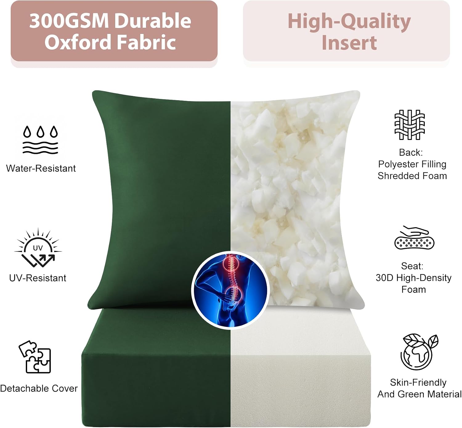 Zestaw poduszek na głębokie si – Outdoor Furniture Cushions 24 X 24 recenzja i cena