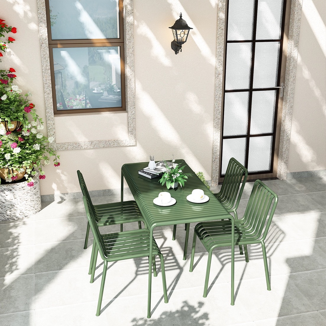Nowoczesne meble ogrodowe, sto – Outdoor Furniture Green recenzja i cena