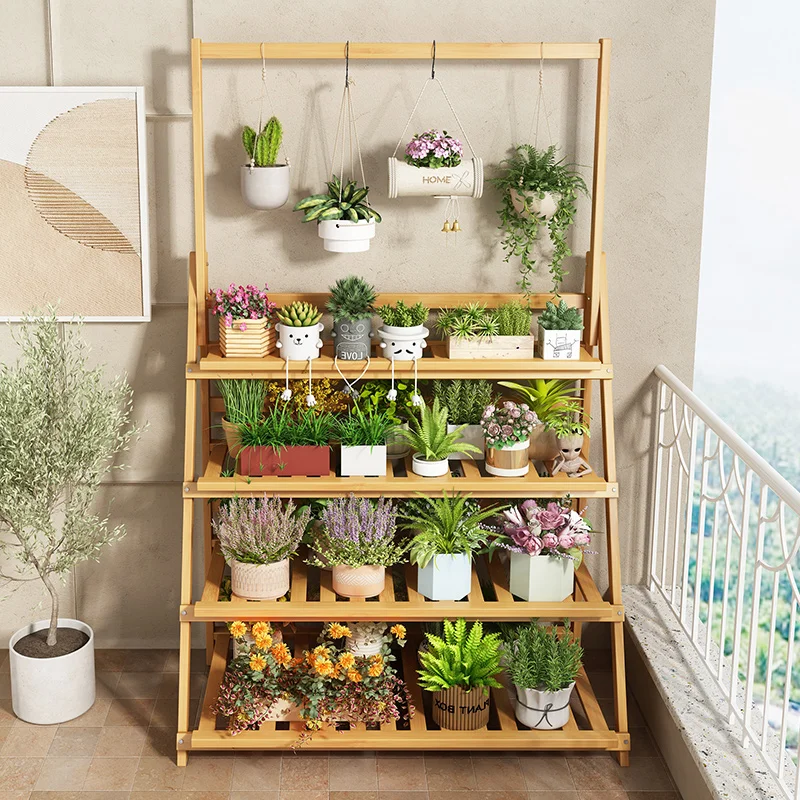 Półka na kwiaty z litego drewn – Outdoor Furniture Balcony recenzja i cena