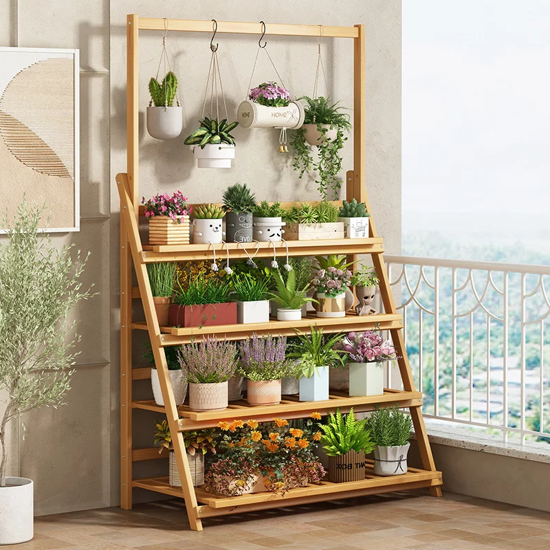Półka na kwiaty z litego drewn – Outdoor Furniture Balcony recenzja i cena