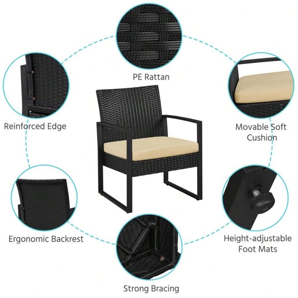 3-częściowy zestaw mebli ogrod – Outdoor Furniture Balcony recenzja i cena