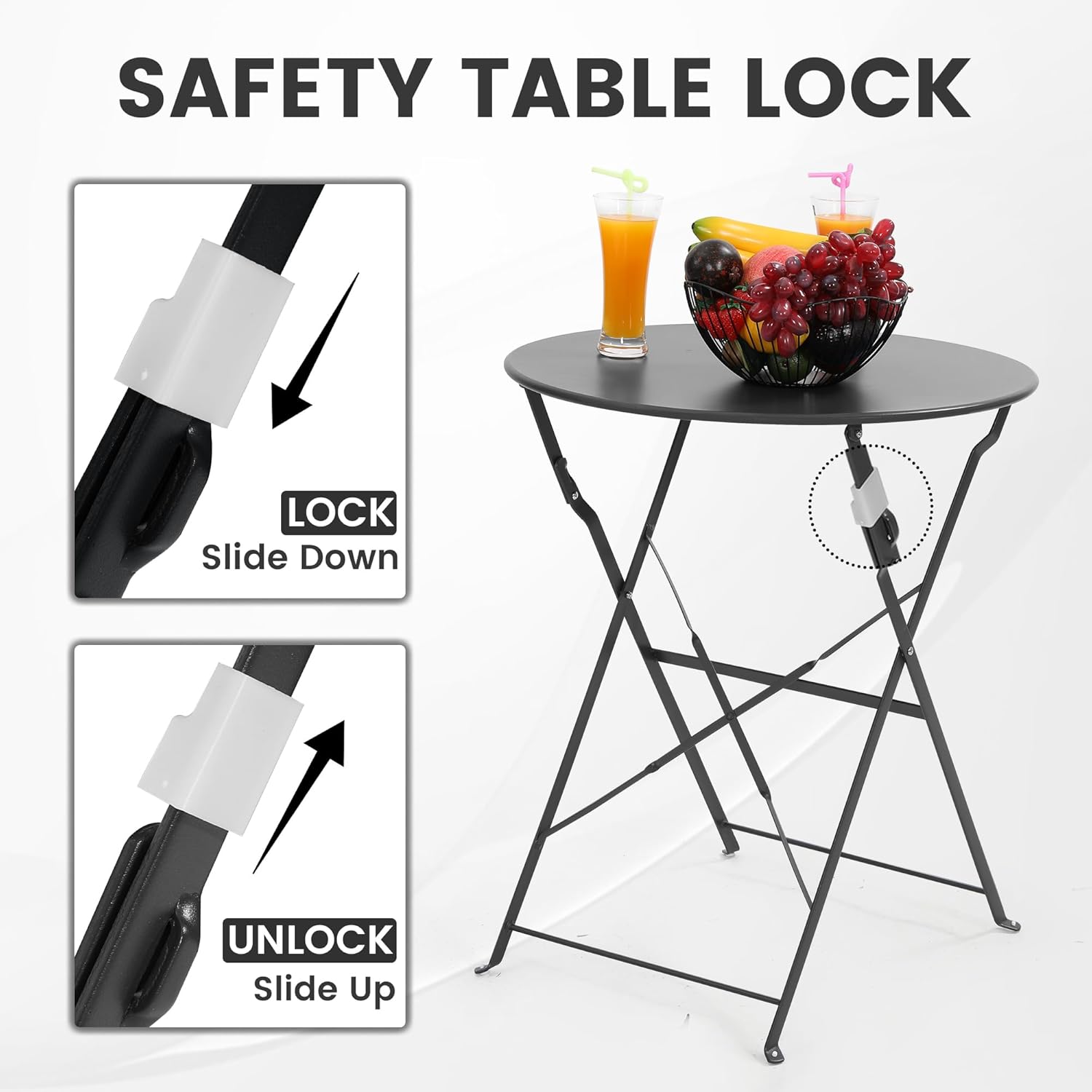 Oszczędzający miejsce, czarny, – Outdoor Furniture Balcony recenzja i cena
